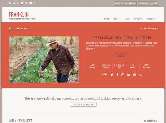Screenshot of WordPress theme Franklin