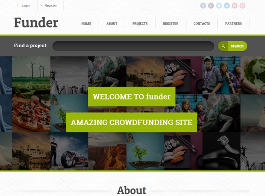 Screenshot of WordPress theme FUNDER