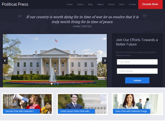 Screenshot of WordPress theme Political-Press