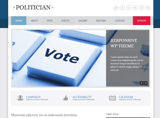 Screenshot of WordPress theme Politician