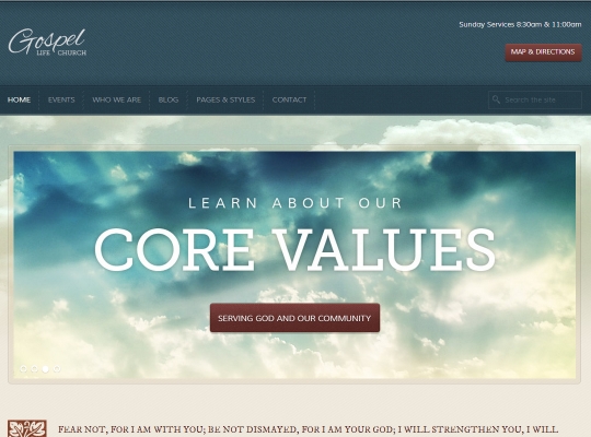 Screenshot of WordPress theme Gospel