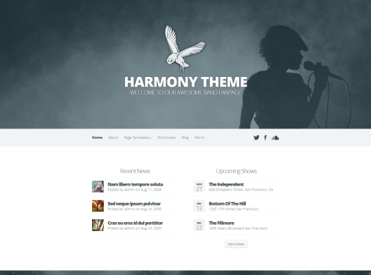 Screenshot of WordPress theme Harmony
